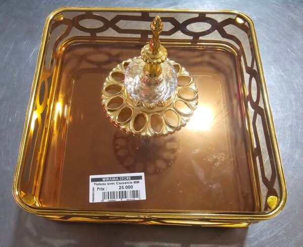 طبق بغطاء زجاجي حجم متوسط