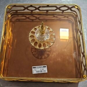 طبق بغطاء زجاجي حجم كبير